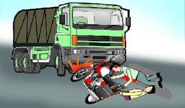 truck and bike accident