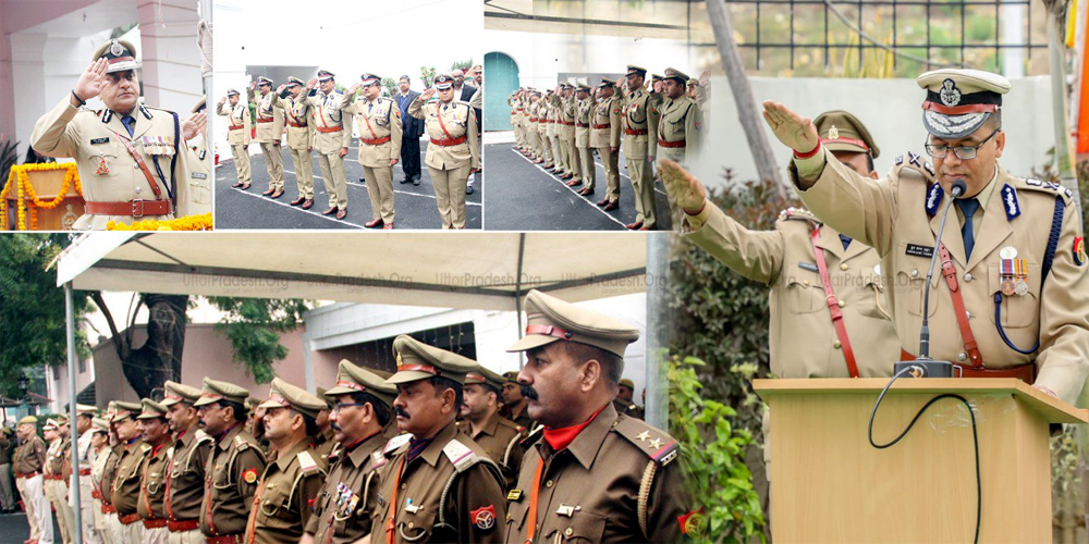 DGP Salute Flag on Republic Day in Police Headquarters