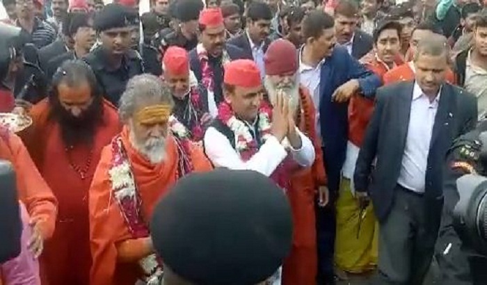 Santo will get blessings, which will bring us back to power: Akhilesh