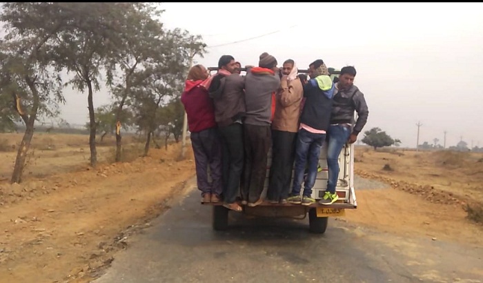 Overloaded vehicles running on different routes of Chitrakoot