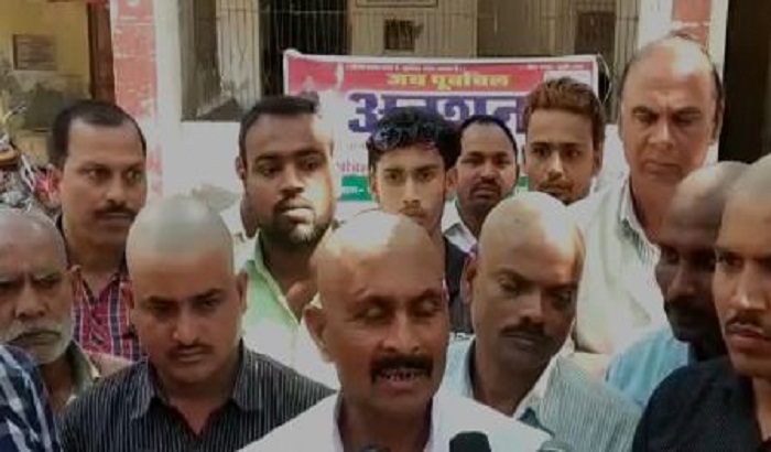 Rajkumar Ojha sitting on hunger strike for separate Purvanchal state